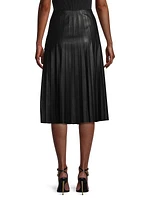 Evelyn Vegan Leather Plissé Skirt