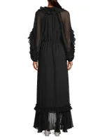 Leah Ruffle Long-Sleeve Maxi Dress