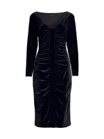 Main Event Ruched Velvet Midi-Dress