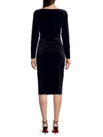 Main Event Ruched Velvet Midi-Dress