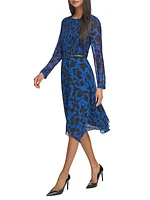 City Mist Floral Smocked Midi-Dress