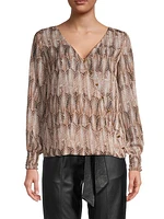 Main Event Georgette Wrap Blouse