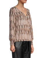 Main Event Georgette Wrap Blouse