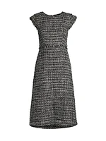 City Mist Tweed Sheath Midi-Dress