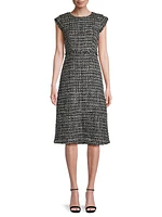 City Mist Tweed Sheath Midi-Dress