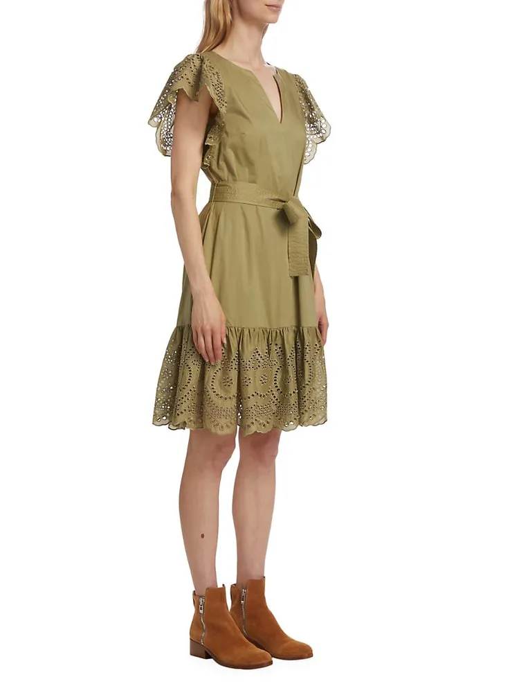 Darlene Eyelet Belted Minidress
