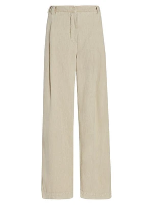 Pleated Wide-Leg Trousers