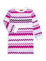 Little Girl's & Girl's Chevron Sweatshirt Dress