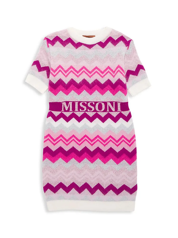 Little Girl's & Wool Chevron Knit Dress