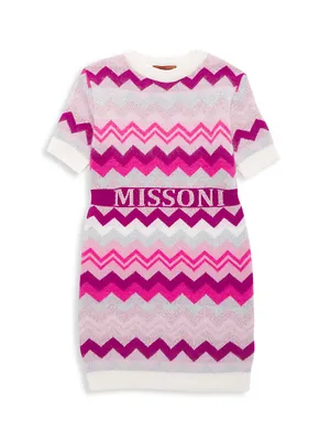 Little Girl's & Wool Chevron Knit Dress