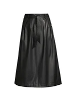 City Mist Vegan Leather Midi-Skirt