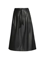 City Mist Vegan Leather Midi-Skirt