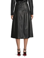 City Mist Vegan Leather Midi-Skirt