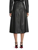 City Mist Vegan Leather Midi-Skirt