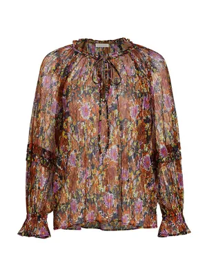 Ellie Metallic Floral Blouse