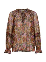 Ellie Metallic Floral Blouse