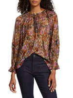 Ellie Metallic Floral Blouse