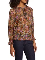 Ellie Metallic Floral Blouse