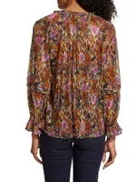 Ellie Metallic Floral Blouse