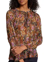 Ellie Metallic Floral Blouse