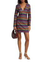 Maya Zigzag Flare-Sleeve Minidress