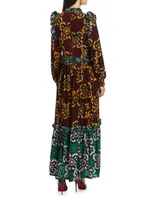Bidemi Hand-Dyed Ruffle Maxi Dress