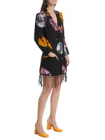 Demi Hand-Dyed Fringe Blazer Dress