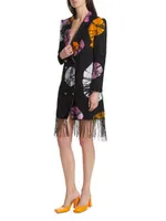 Demi Hand-Dyed Fringe Blazer Dress