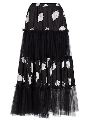 Ayope Splotch Tulle Maxi Skirt