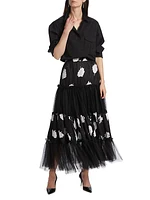 Ayope Splotch Tulle Maxi Skirt