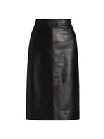 Leonie Knee-Length Leather Skirt