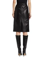 Leonie Knee-Length Leather Skirt