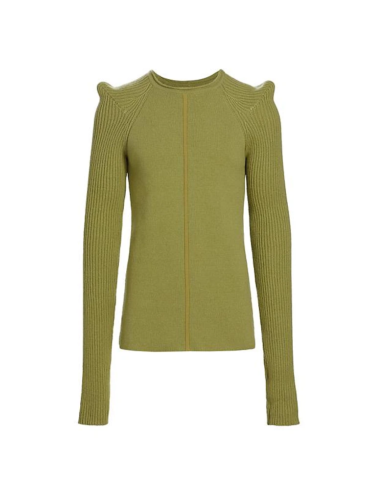 Cashmere Puff-Shoulder Sweater