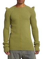 Cashmere Puff-Shoulder Sweater