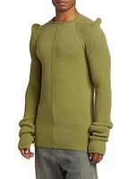 Cashmere Puff-Shoulder Sweater