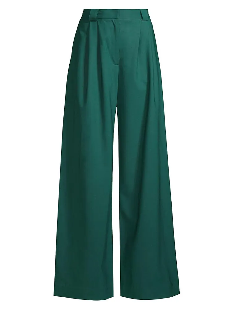 Simpatico Wide-Leg Wool Pants