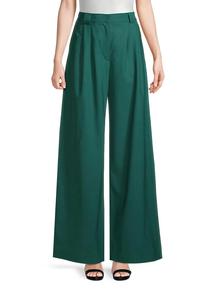 Simpatico Wide-Leg Wool Pants