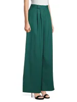 Simpatico Wide-Leg Wool Pants