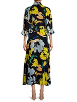 Hereafter Belted Silk Midi-Dress