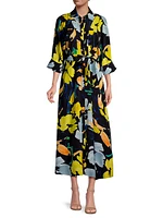 Hereafter Belted Silk Midi-Dress