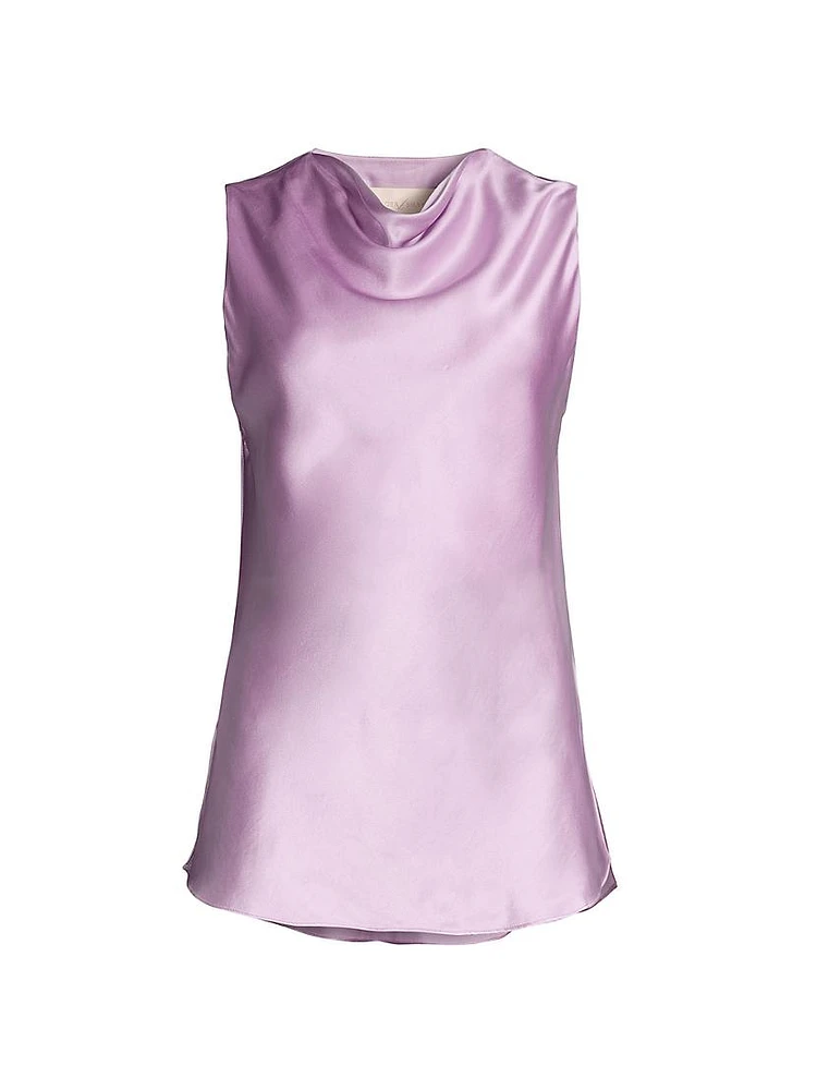 Horizon Silk Cowlneck Top