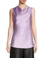 Horizon Silk Cowlneck Top