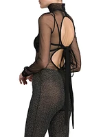 Sheer Back Cut-Out Bodysuit