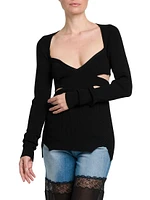 Long-Sleeve Cut-Out Top