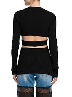 Long-Sleeve Cut-Out Top