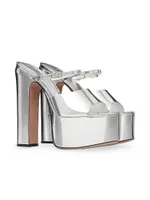 Valentino Garavani Mirror-effect Platform Slides 155mm