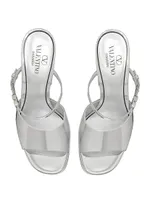 Valentino Garavani Mirror-effect Platform Slides 155mm