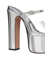 Valentino Garavani Mirror-effect Platform Slides 155mm