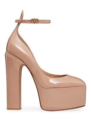 Tan-Go Platform Pumps in Patent Leather