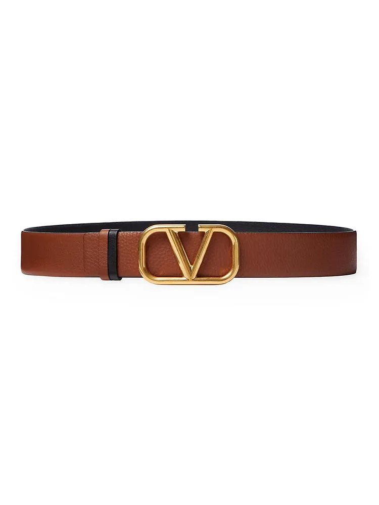 Vlogo Signature Reversible Elk-Print Calfskin Belt 40 MM